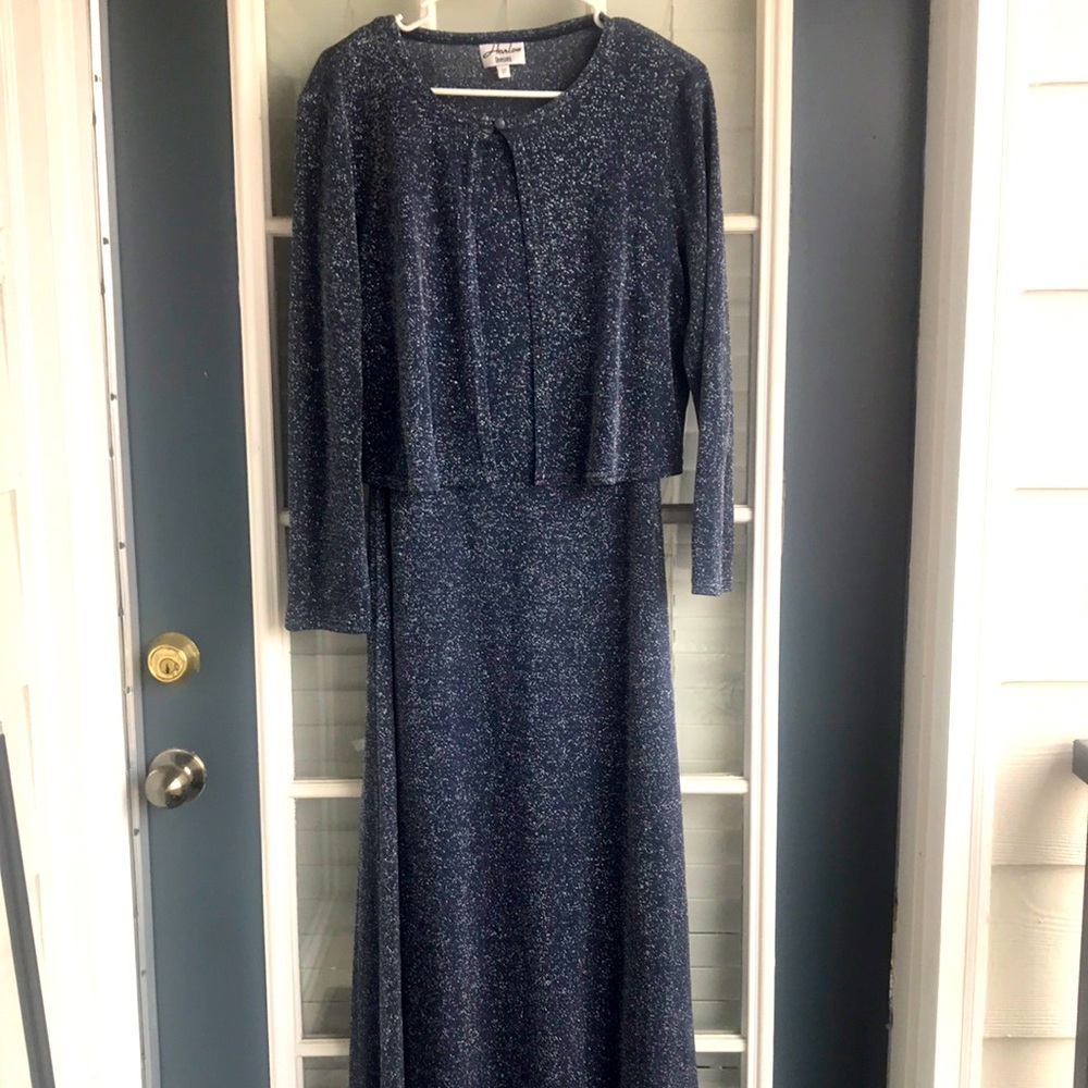 Full length Silver Harlow dress with jacket